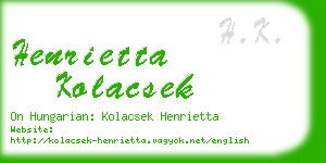 henrietta kolacsek business card